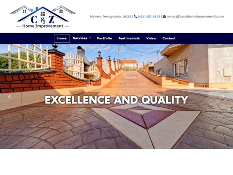 Screenshot of the C & Z Home Improvement website