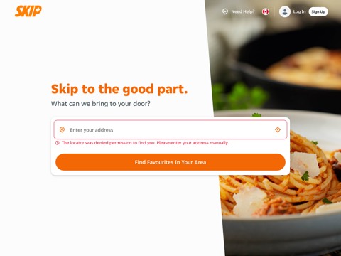 Screenshot of the CAFE BREAK homepage, www.skipthedishes.com/?utm_source=cafebreakbarrie.com&utm_medium=microsites&utm_campaign=microsites, captured 2026-08-19, shown as the evidence for this review