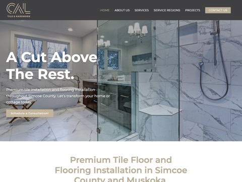 Screenshot of the CAL Tile and Hardwood website