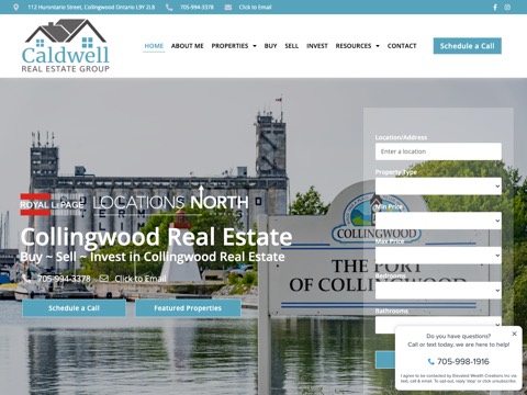 Screenshot of the Caldwell Real Estate Group website