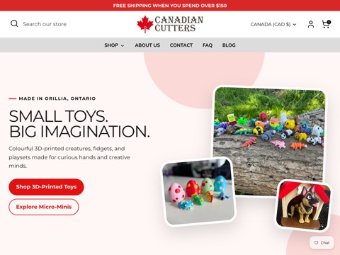Screenshot of the Canadian Cutters homepage, canadiancutters.ca, captured 2026-08-19, shown as the evidence for this review