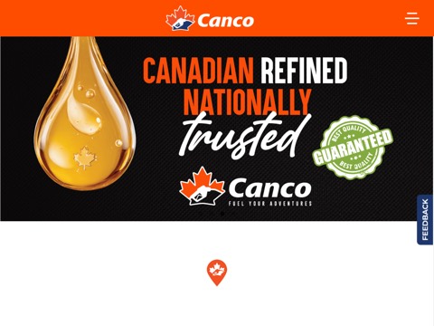 Screenshot of the Canco Gas + One Stop Convenience homepage, cancopetroleum.ca, captured 2026-08-19, shown as the evidence for this review
