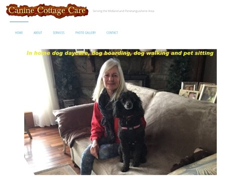 Screenshot of the Canine Cottage Care homepage at caninecottagecare.com, captured 2026-08-13, shown as the evidence for the review on this page