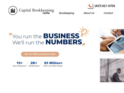 Screenshot of the Capital Bookkeeping website