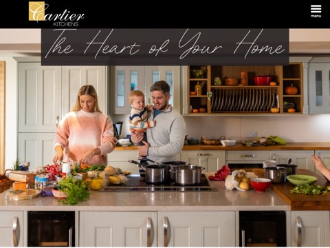 Screenshot of the Cartier Kitchens of Barrie homepage, www.kitchencabinetsbarrie.com, captured 2026-08-19, shown as the evidence for this review