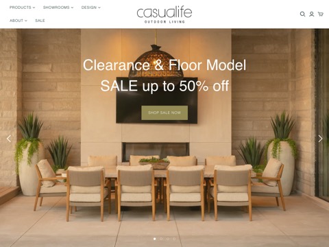 Screenshot of the Casualife Outdoor Living Collingwood homepage, www.casualife.ca/?utm_source=GMB&utm_medium=organic&utm_campaign=local&utm_content=Collingwood, captured 2026-08-19, shown as the evidence for this review