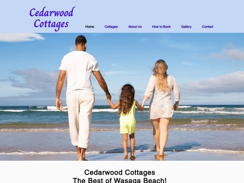 Screenshot of the Cedar Wood Cottages website