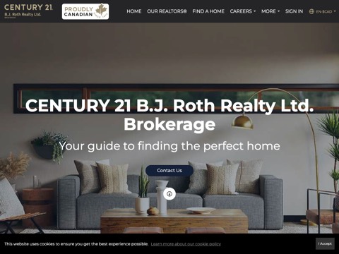 Screenshot of the CENTURY 21 B.J. ROTH REALTY website