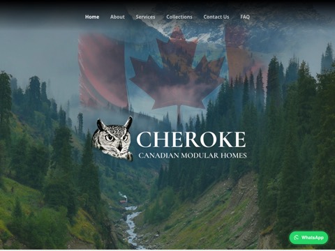 Screenshot of the Cheroke Modular Homes homepage at cherokehomes.ca, captured 2026-08-19, shown as the evidence for the review on this page