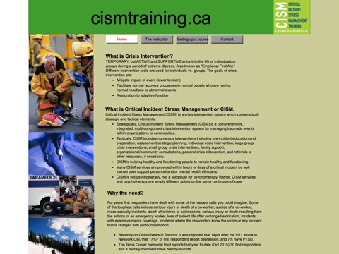 Screenshot of the CISM Training Canada homepage, www.cismtraining.ca, captured 2026-08-19, shown as the evidence for this review