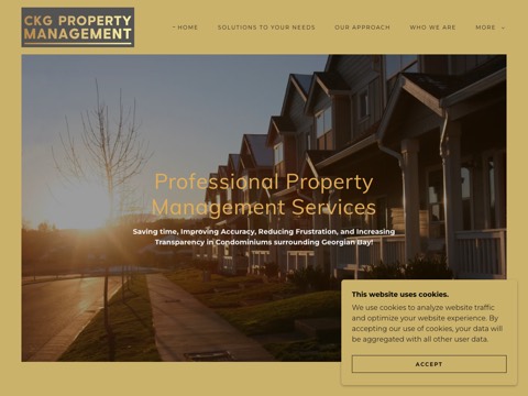 Screenshot of the CKG Property Management website