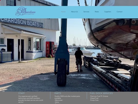 Screenshot of the Cliff Richardson Boats Ltd website