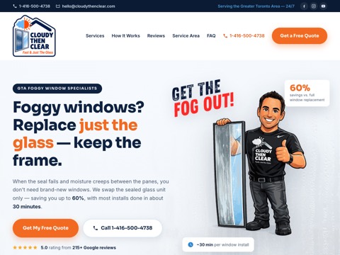 Screenshot of the Cloudy Then Clear Windows website