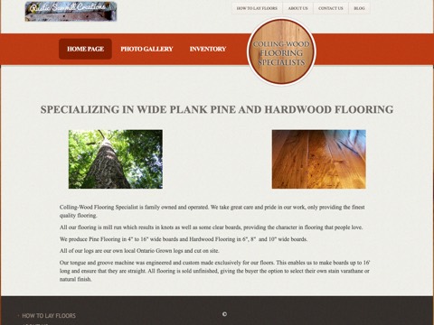 Screenshot of the Colling-Wood Flooring Specialist website