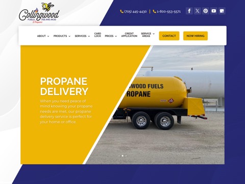 Screenshot of the Collingwood Fuels homepage at collingwoodfuels.com, captured 2026-08-19, shown as the evidence for the review on this page