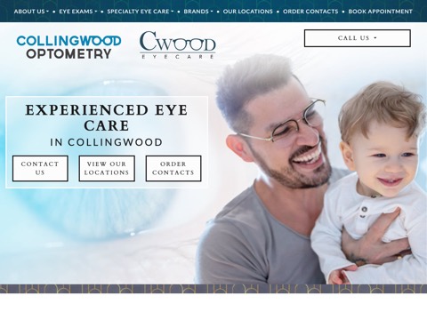 Screenshot of the Collingwood Optometry website