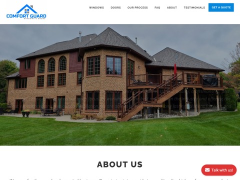Screenshot of the Comfort Guard Windows and Doors website