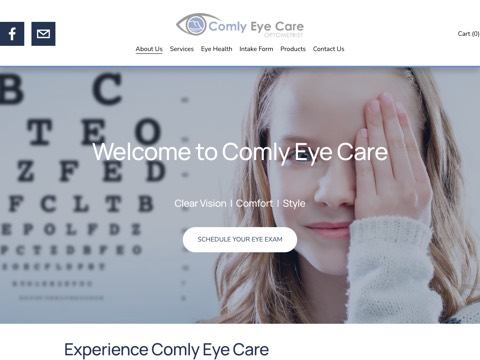 Screenshot of the Comly Eye Care Optometry - Collingwood website