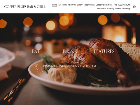 Screenshot of the Copper Blues website