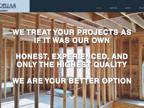 Screenshot of the Corella's Construction homepage, www.corellasconstruction.com, captured 2026-08-13, shown as the evidence for this review