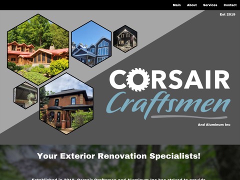 Screenshot of the Corsair Craftsmen and Aluminum website