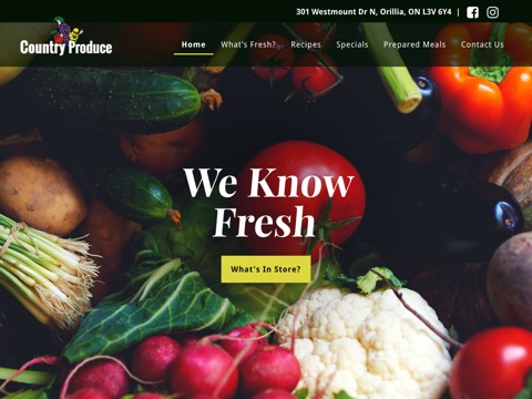 Screenshot of the Country Produce website