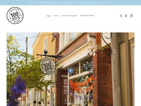 Screenshot of the Creemore 100 Mile Store website