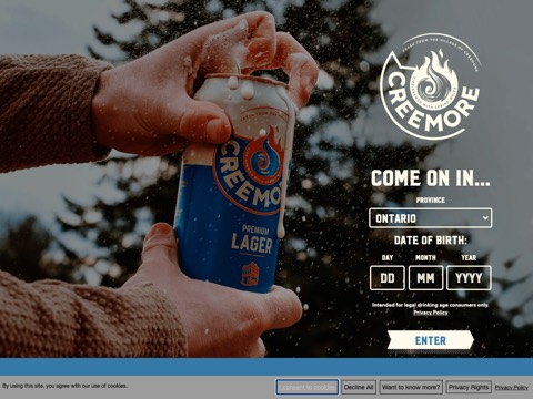 Screenshot of the Creemore Springs Brewery Limited website