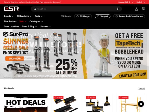 Screenshot of the CSR Building Supplies Ltd website