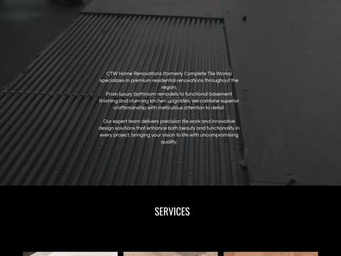 Screenshot of the CTW Home Renovations Inc. (Complete Tile Works) - Barrie website