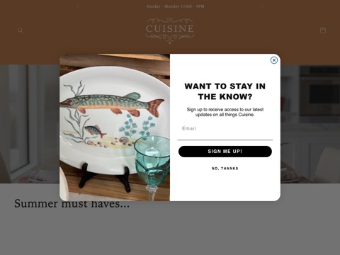 Screenshot of the Cuisine - Vintage and Modern Kitchen website