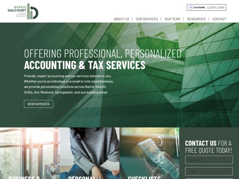 Screenshot of the Dalcourt Accounting Services - Chartered Professional Accountant website
