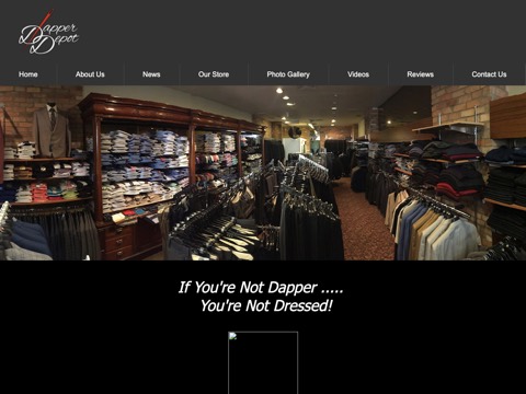 Screenshot of the Dapper Depot Men's Wear homepage at dapperdepotmenswear.com, captured 2026-08-19, shown as the evidence for the review on this page