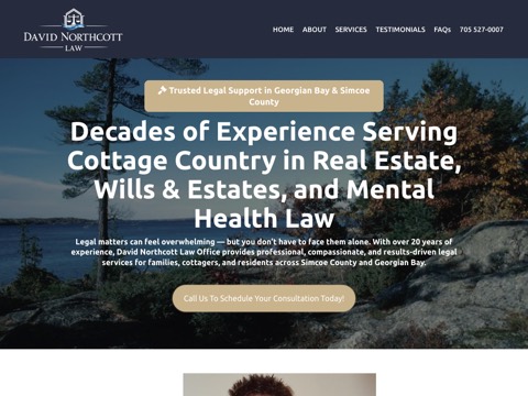 Screenshot of the David Northcott Professional Law Corporation website
