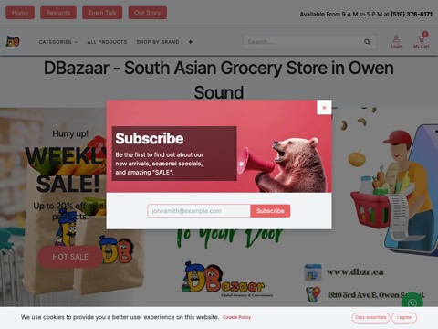 Screenshot of the Dbazaar homepage, dbzr.ca, captured 2026-08-19, shown as the evidence for this review