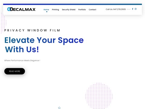 Screenshot of the Decalmax website