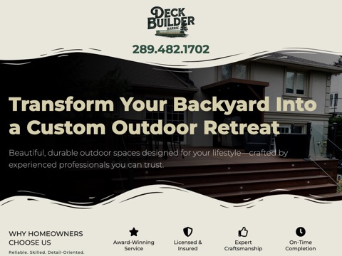 Screenshot of the Deck Builder Barrie website