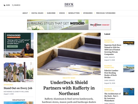 Screenshot of the Deck Specialist website