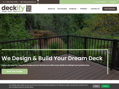 Screenshot of the Deckify in Barrie website