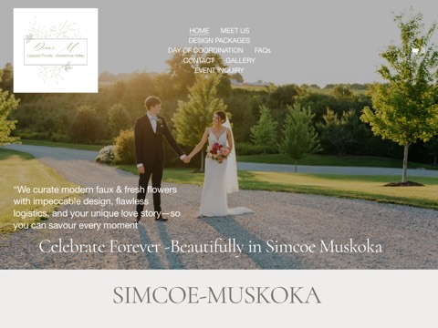 Screenshot of the Diane M. Florals homepage, www.dianemflorals.ca, captured 2026-08-19, shown as the evidence for this review