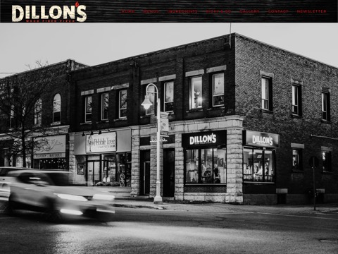Screenshot of the Dillon's Wood Fired Pizza website