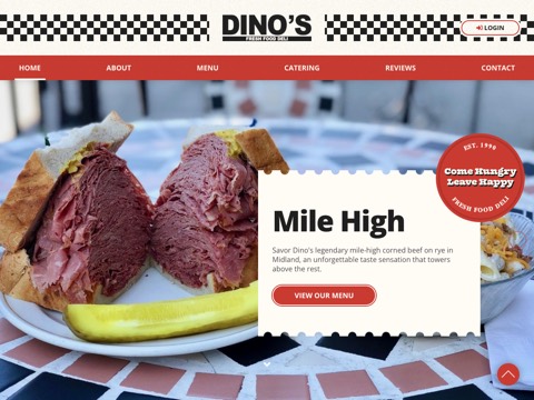 Screenshot of the Dino's Fresh Food Deli website
