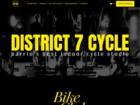 Screenshot of the District 7 Cycle website