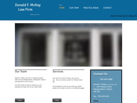 Screenshot of the Donald F Mc Kay website