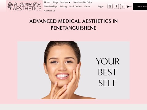 Screenshot of the Dr. Christine Blom Aesthetics website