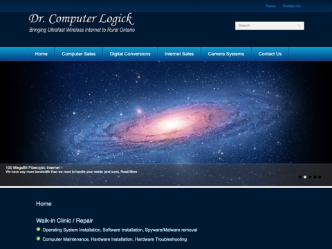 Screenshot of the Dr. Computer Logick homepage, drlogick.com, captured 2026-08-19, shown as the evidence for this review