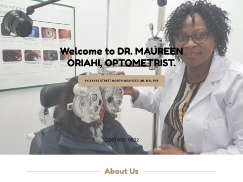 Screenshot of the Dr. Maureen. O. Oriahi Optometrist website