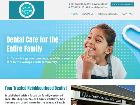 Screenshot of the Dr. Stephen Yauck Family Dentistry website