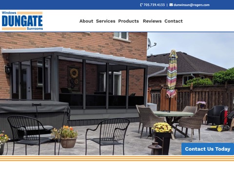 Screenshot of the Dungate Windows and Sunrooms website
