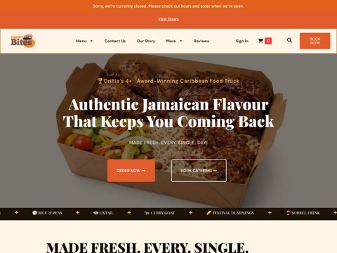 Screenshot of the EBONY Bites website